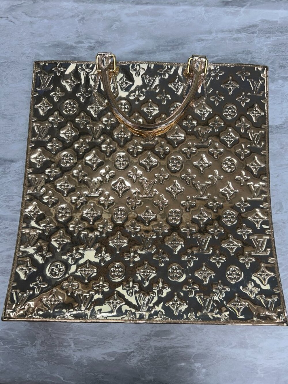 Louis Vuitton Gold Mirror Sac Plat Tote Circa 2009 *Limited Edition*